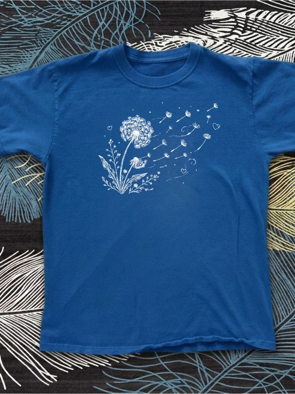 Gildan Blue Dandelion Floral Tee